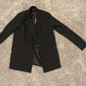 PLT black pinstripe blazer